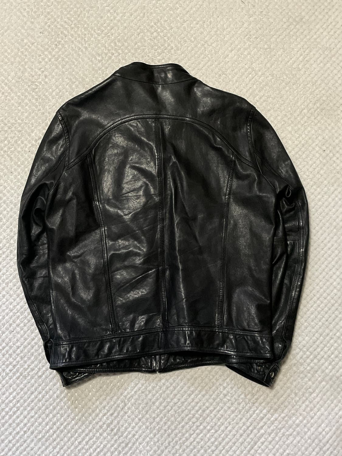 광희시장 웨스턴 무드 램스킨 양가죽 절개 레더 자켓 상품이미지3