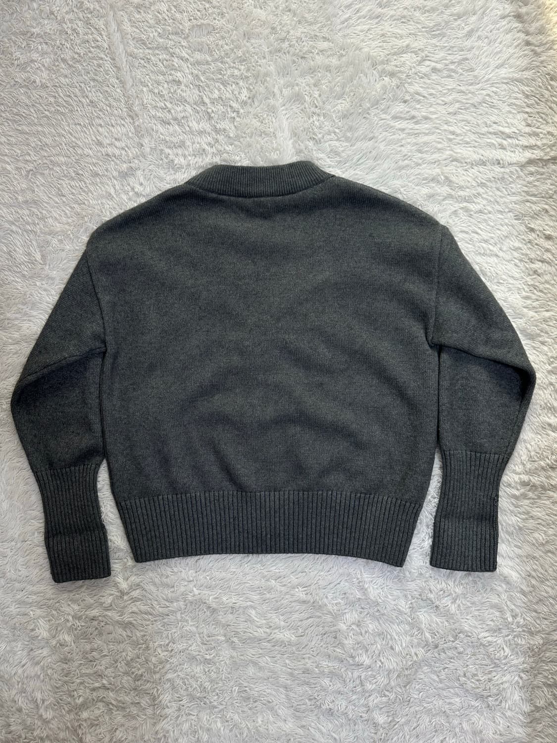 아미 스몰 하트 울 가디건 그레이 상품이미지7