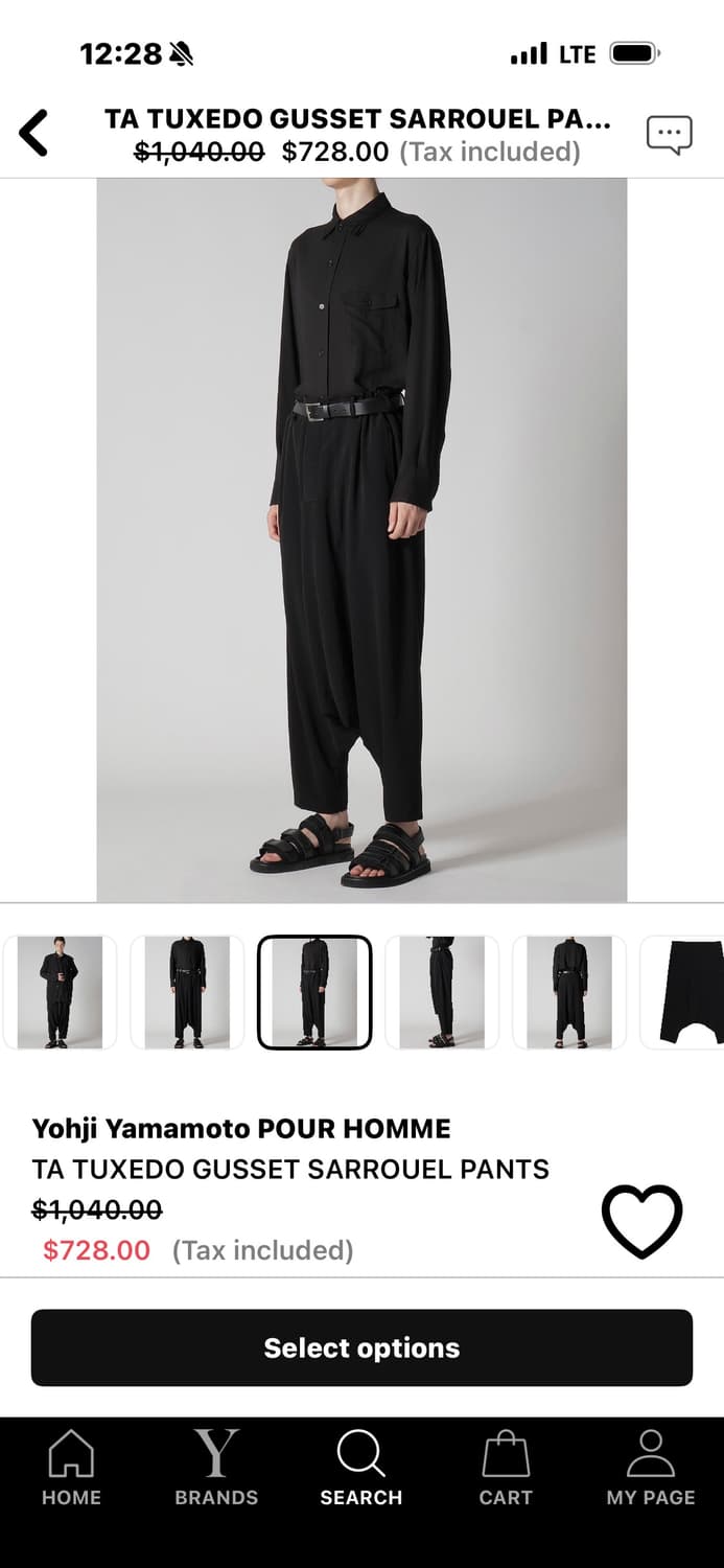 Yhoji Yamamoto pour homme 턱시도 사루엘 팬츠 상품이미지3
