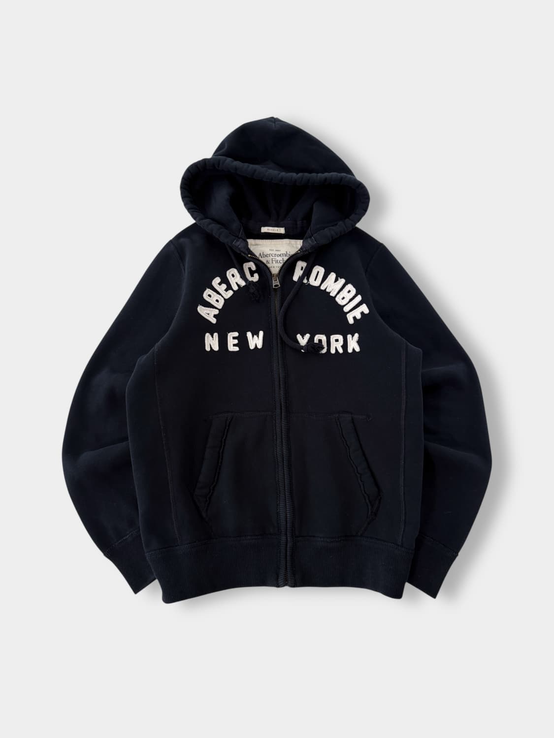 아베크롬비 00's 오버핏 딥네이비 해비웨이트 스웻 후드집업 상품이미지1