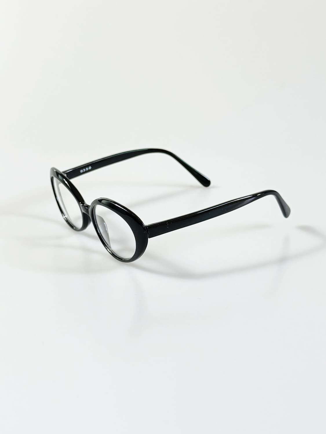 90s 블랙 뿔테 세미 캣아이 프레임 빈티지 안경 상품이미지2