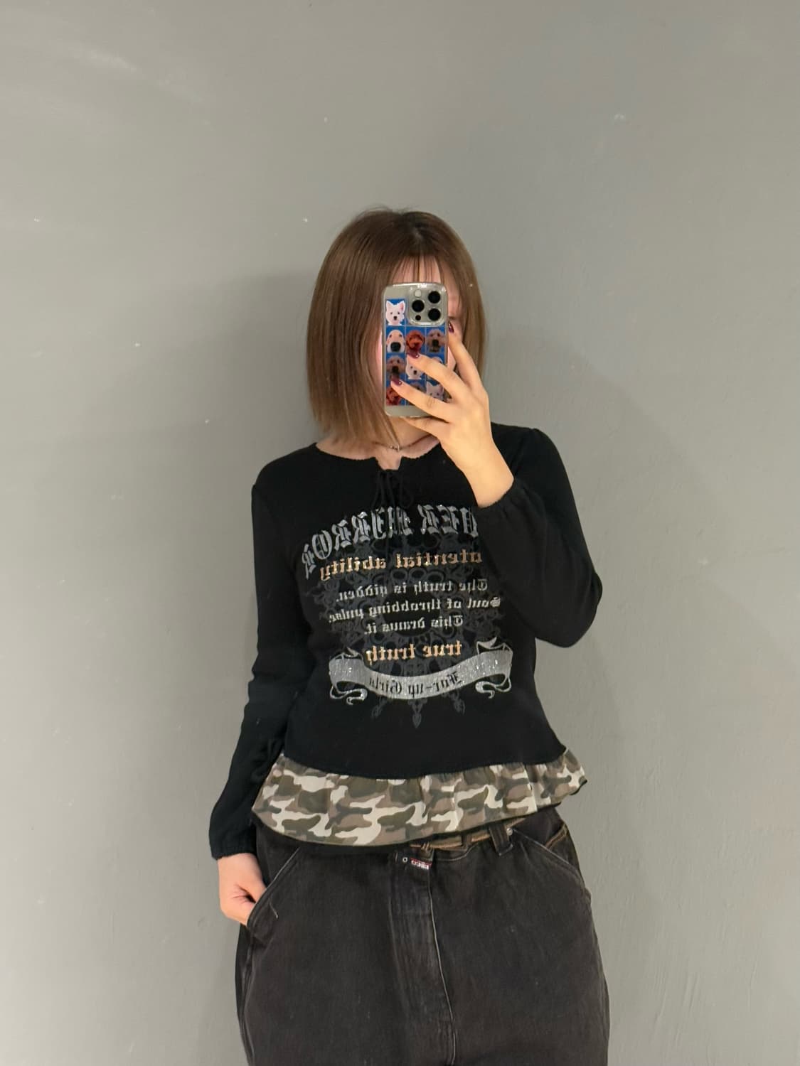 eyelet lettering detail long sleeve 상품이미지2