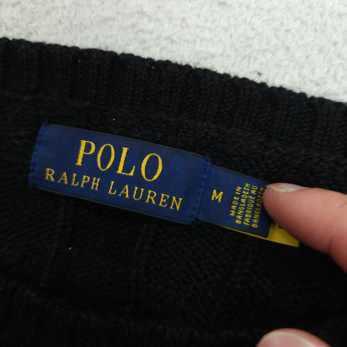 폴로 랄프 로렌 신형 QR 케이블 니트 M 블랙 상품이미지5