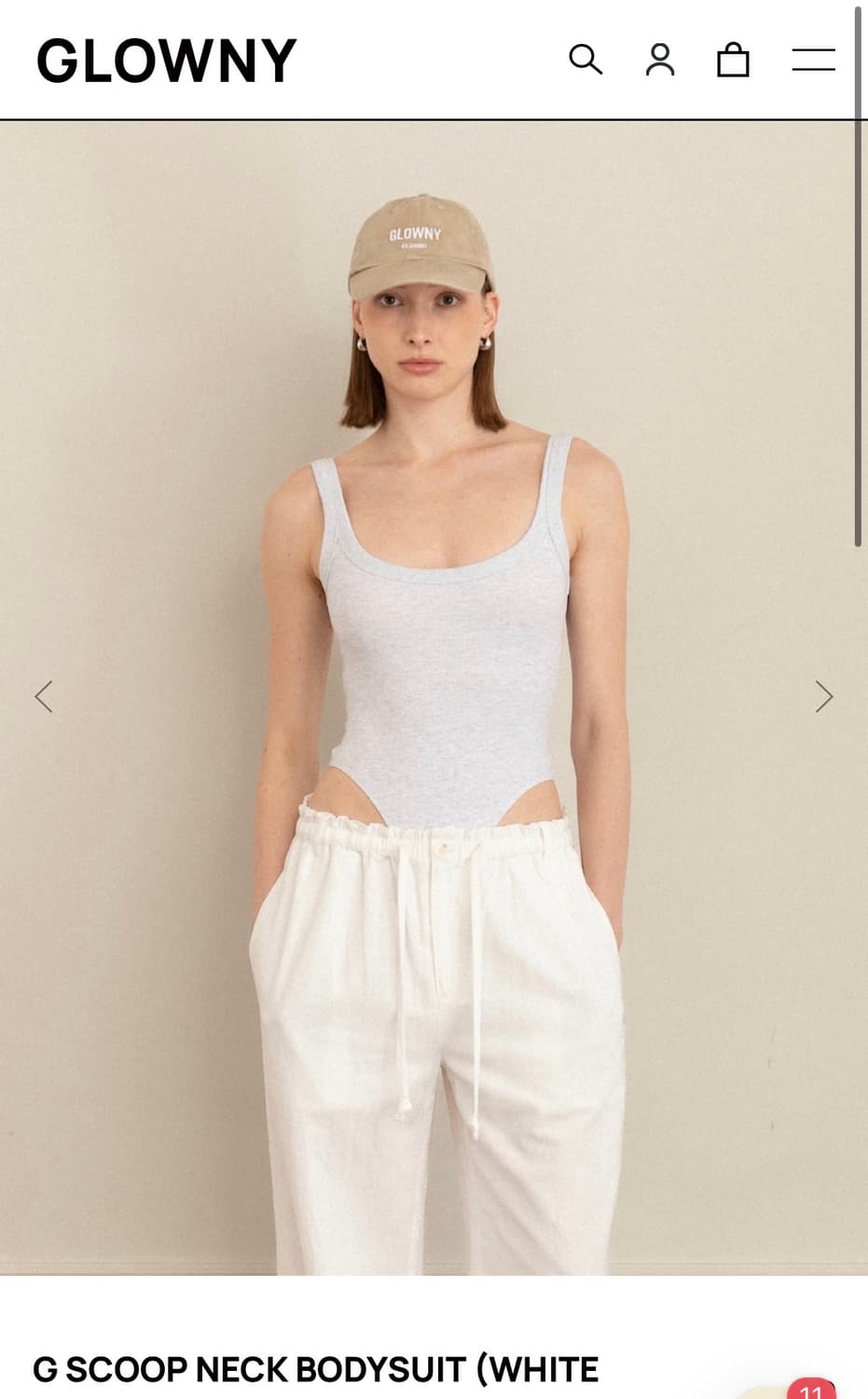 글로니 glowny g scoop neck bodysuit S 상품이미지2