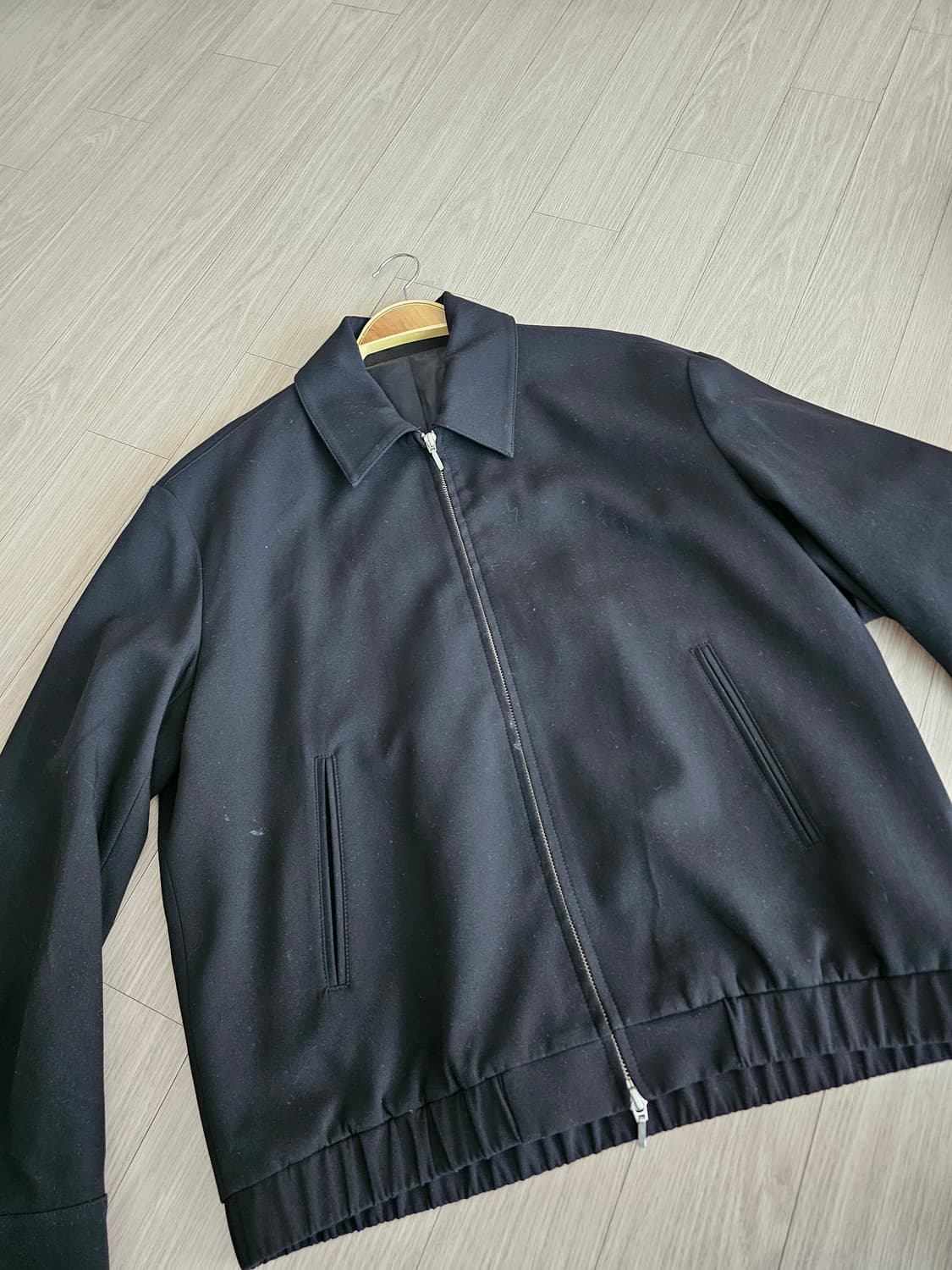 남성 드로우핏 울 혼방 블루종 L사이즈 상품이미지1