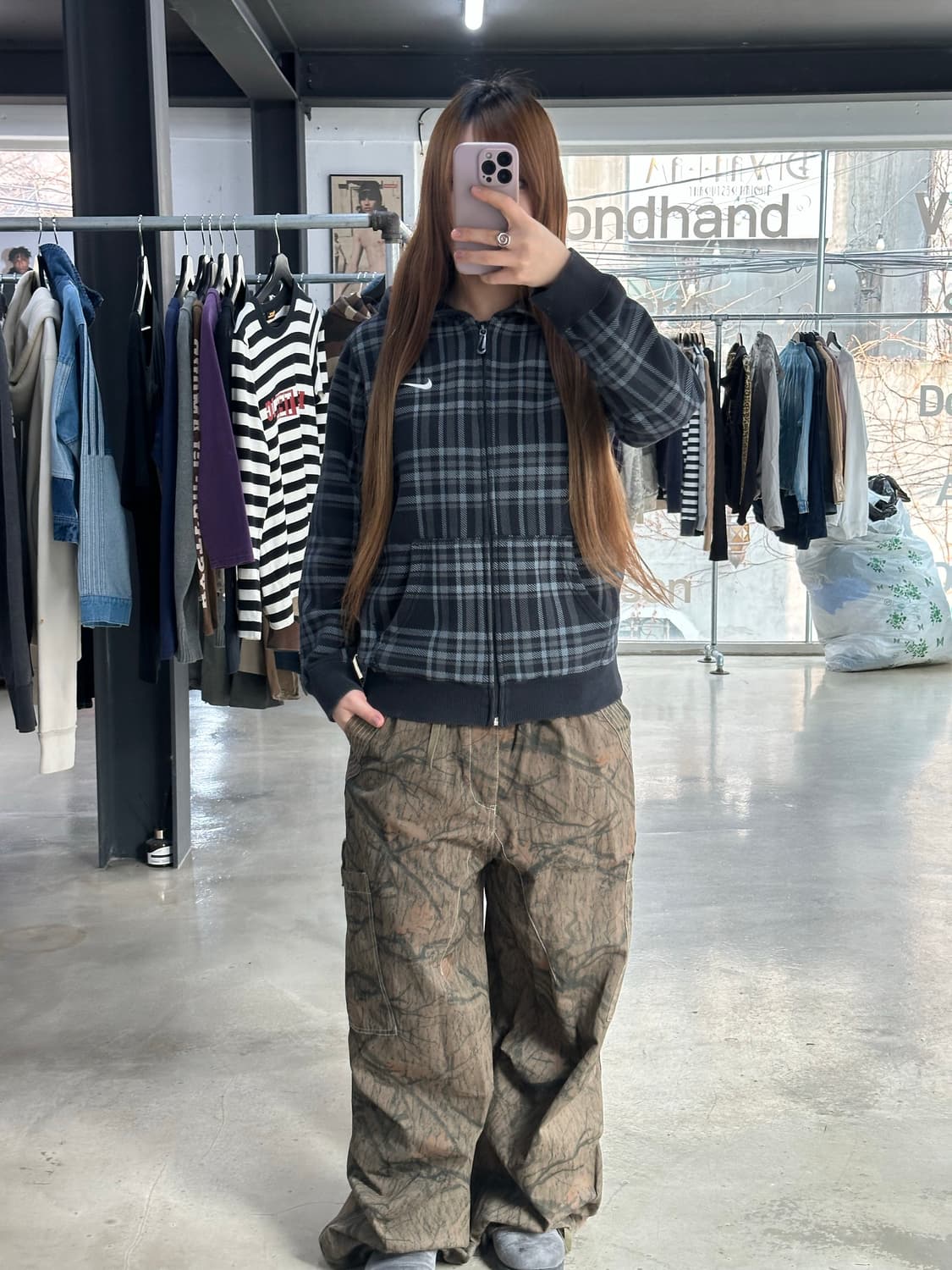 나이키 스우시 체크 후드집업 상품이미지4