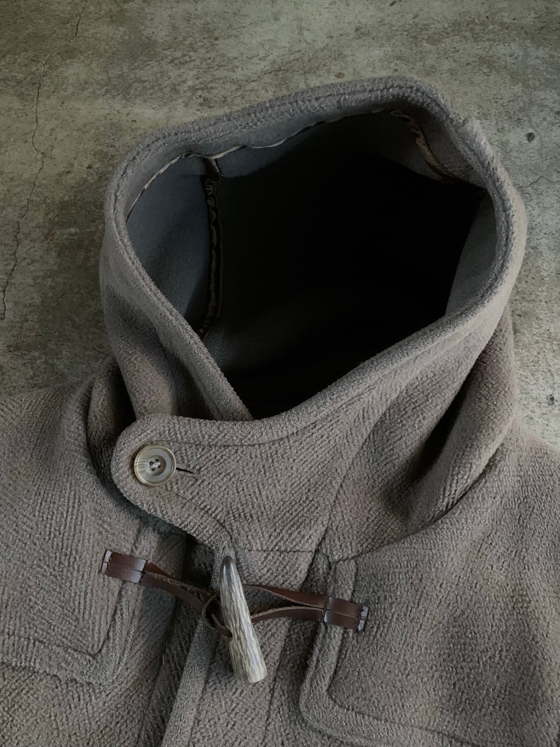 80s 인버티어 컷파일 울 더플코트 상품이미지2