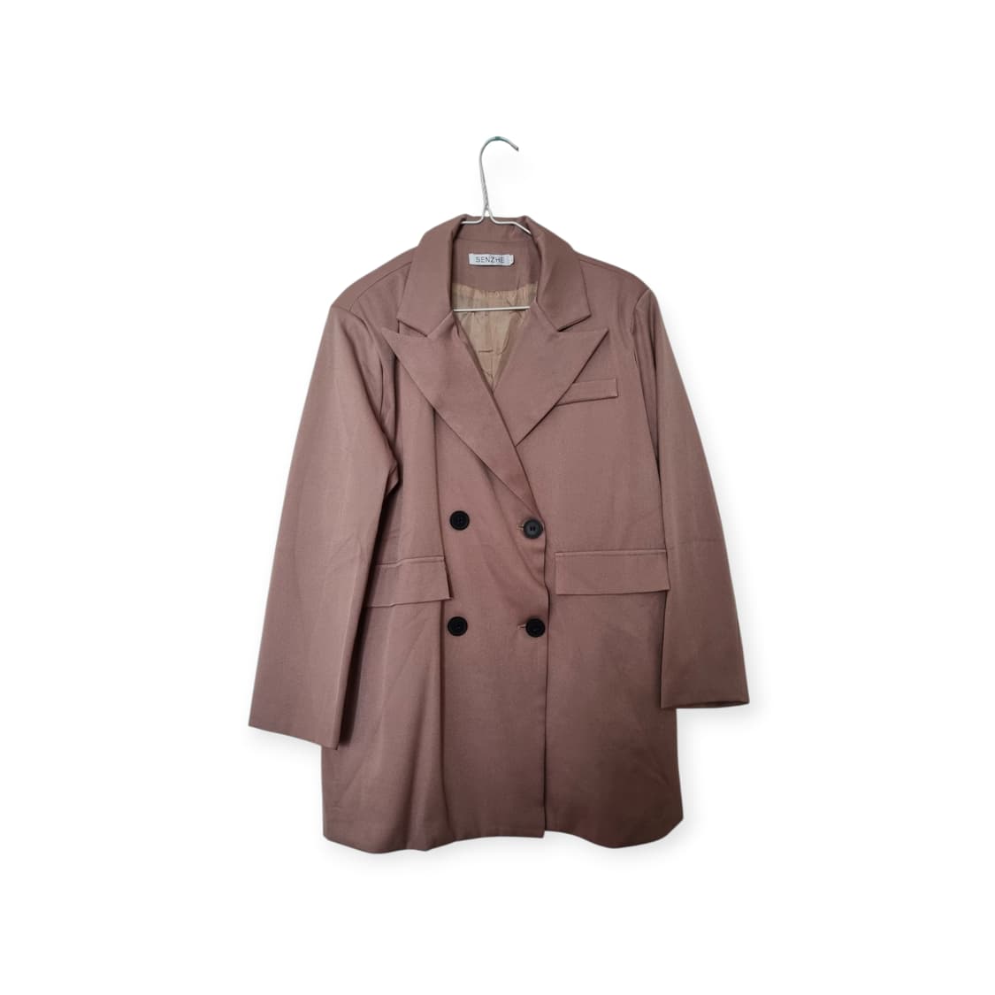SENZHE 더블 버튼 오버핏 롱 자켓/XL사이즈 상품이미지1