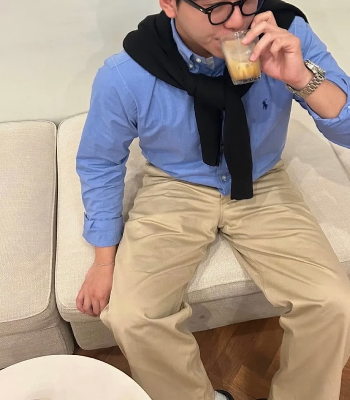 폴로랄프로렌 포플린셔츠 블루 커스텀핏 L 새상품 상품이미지1