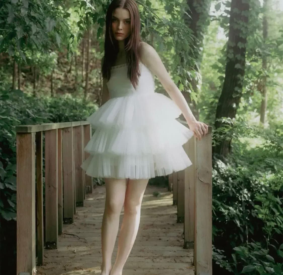 (새상품) 더티스 더블 쉬폰 드레스 화이트 셀프웨딩 웨딩촬영 상품이미지1