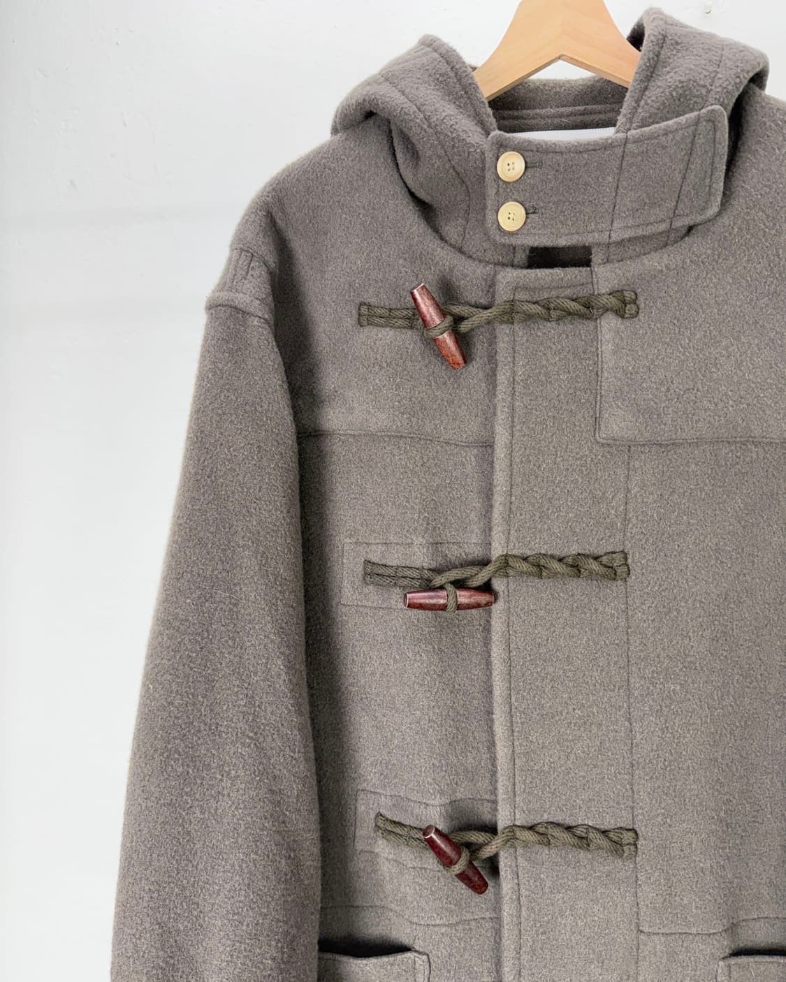 브라운야드 24fw 올리브 더플 후디 롱 코트 상품이미지2