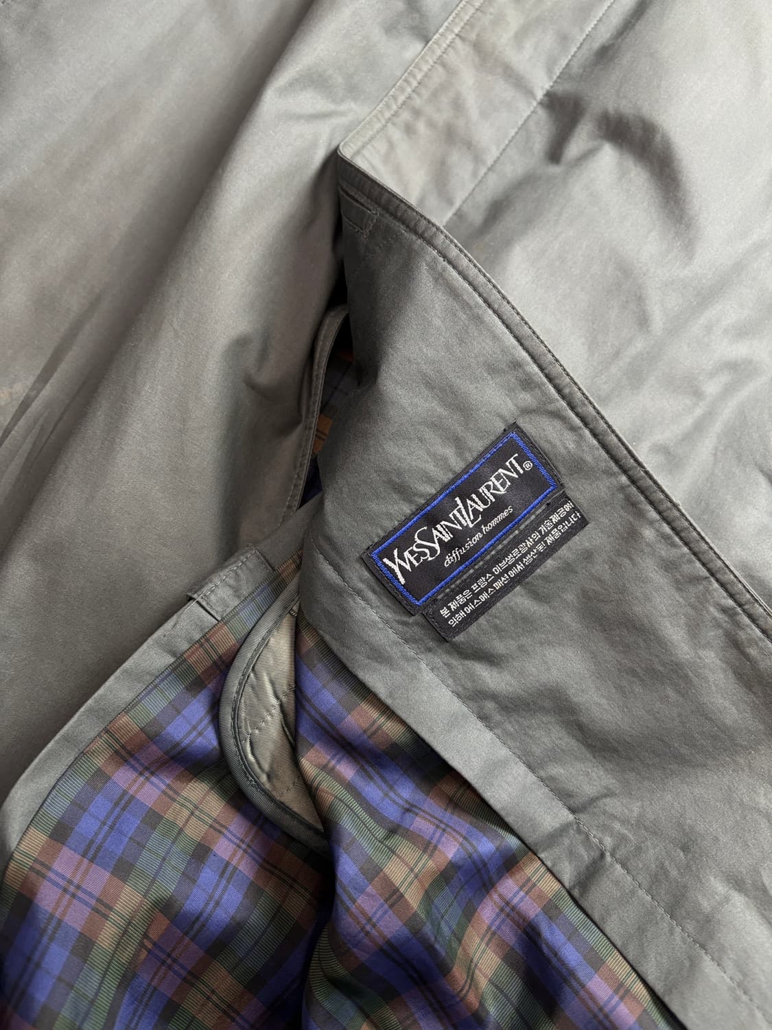 90s YSL 입생로랑 아카이브 내피 싱글 트렌치 코트 2465 상품이미지3