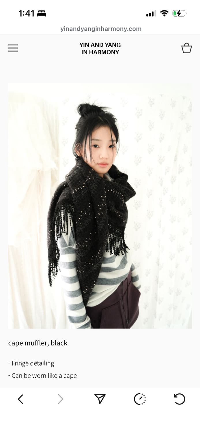 구해요 인앤양인하모니 케이프 머플러 블랙 상품이미지1