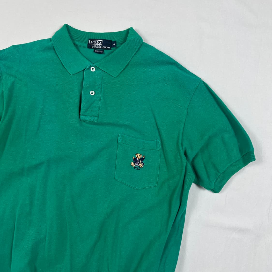 90‘s 폴로랄프로렌 싯다운 베어 반팔 피케셔츠 상품이미지3