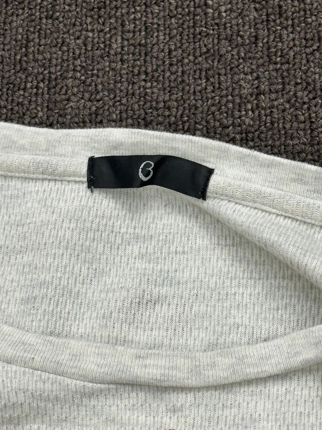 M)Japanese vintage 여성 프린팅 패치 와플 롱슬리브 상품이미지6