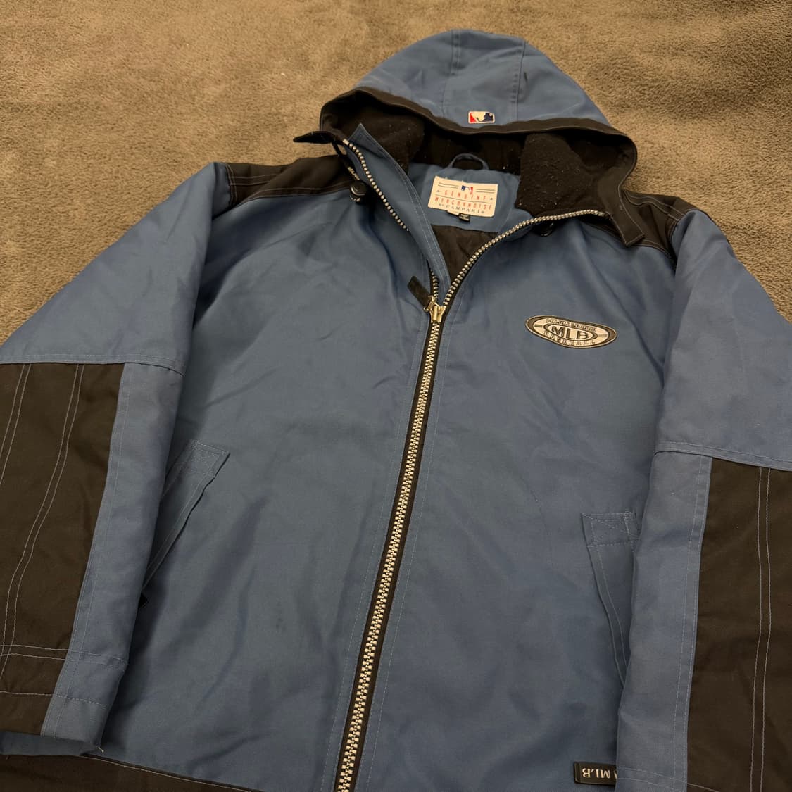 [정품/95] MLB 빈티지 컬러 블록 후드 점퍼 자켓 상품이미지1