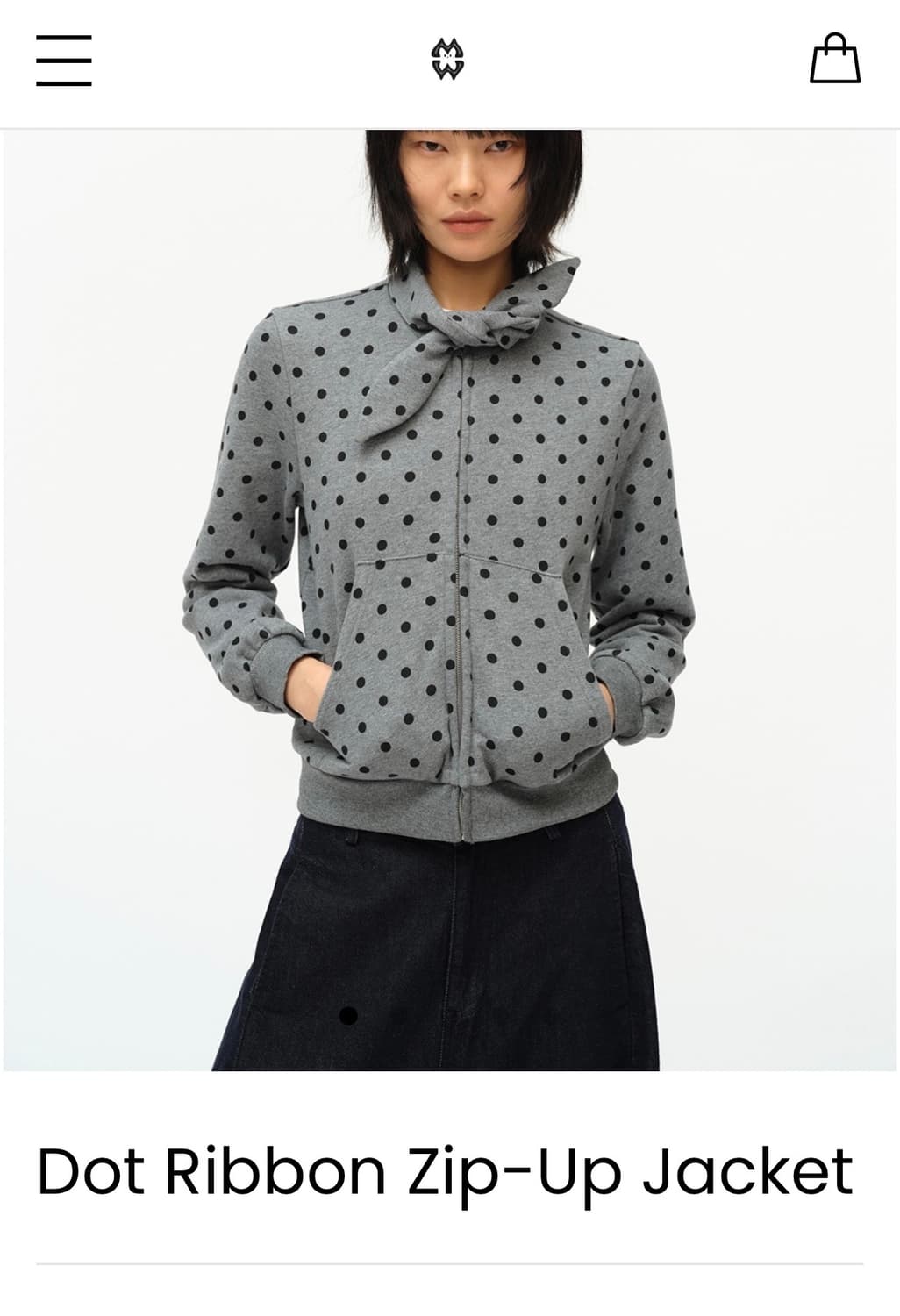 미야우웜 도트 스카프 집업  상품이미지1