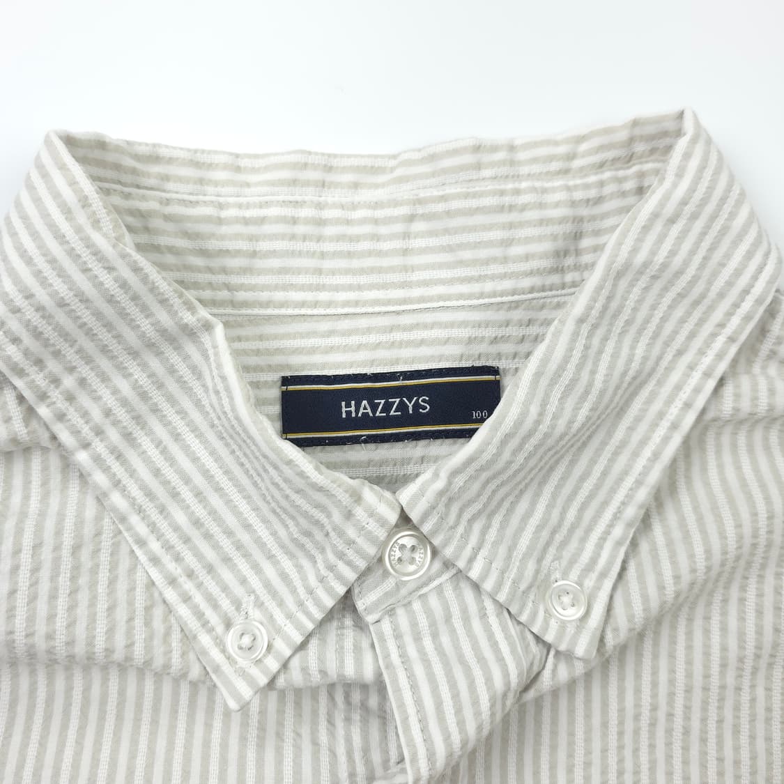 헤지스 스트라이프 코튼 반팔셔츠 그레이 (100) 상품이미지4