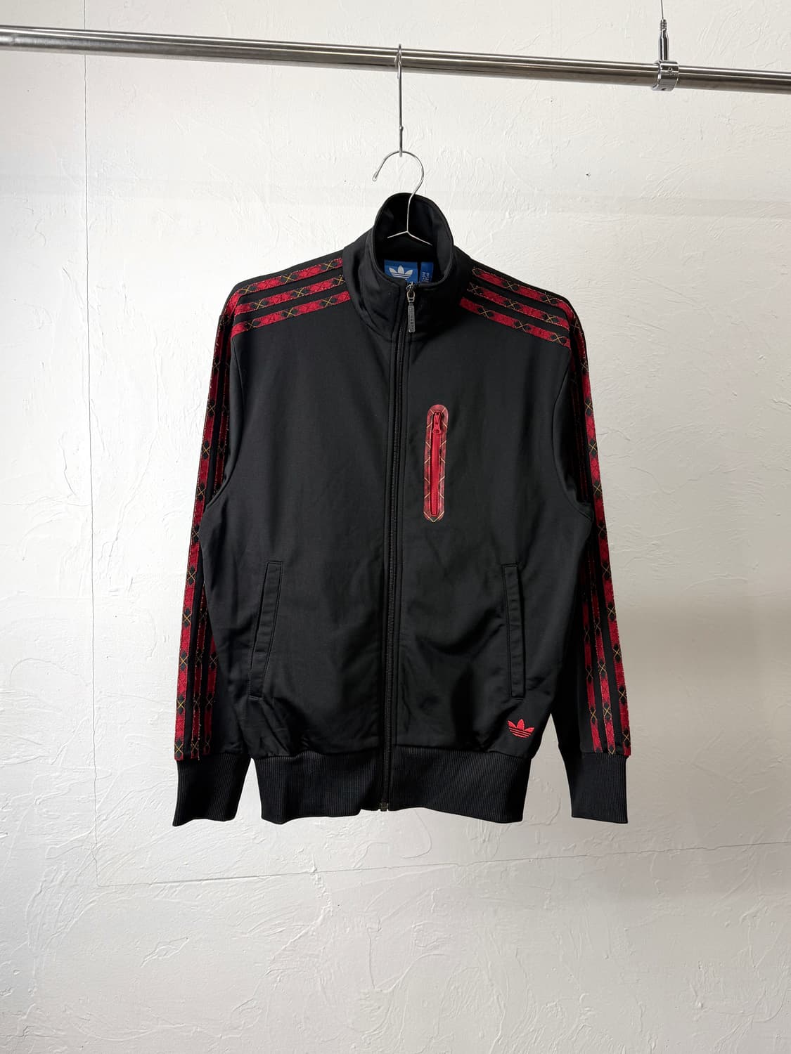 아디다스 타탄 체크 파이어버드 집업 저지 상품이미지1