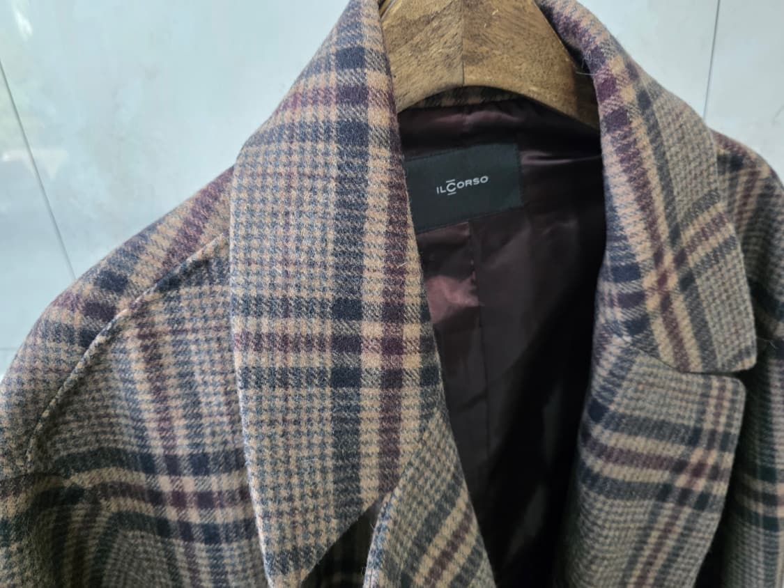 브라운체크 울코트  상품이미지2