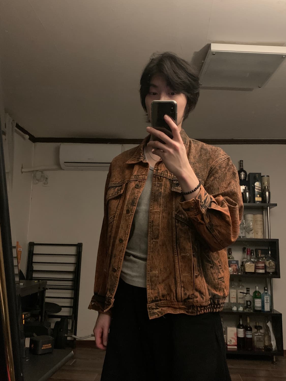 [빈티지 테이스트] 오렌지 브라운 워싱 데님 재킷 자켓 상품이미지3