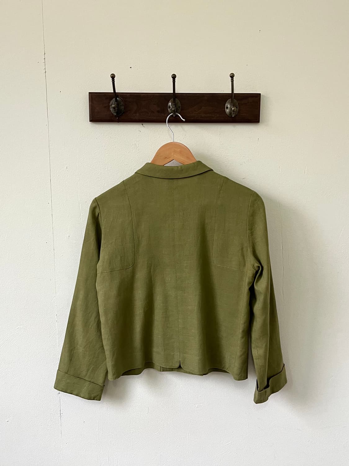 Angelo Tarlazzi 올리브 린넨 더블 자켓 상품이미지3