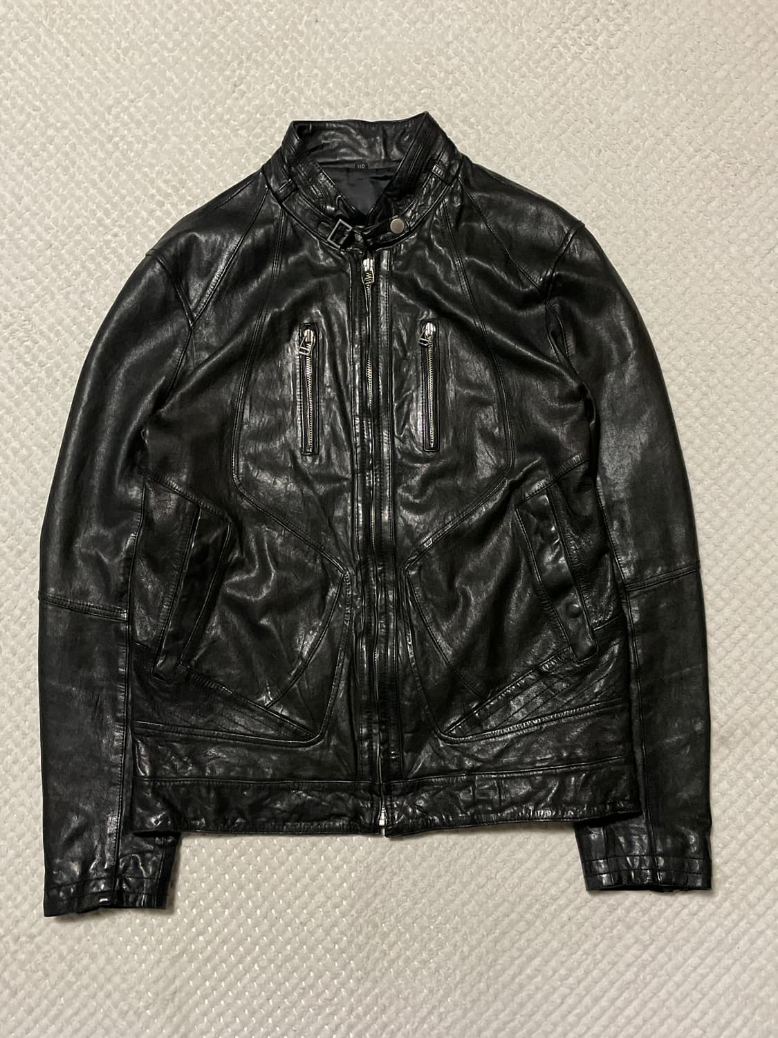 광희시장 웨스턴 무드 램스킨 양가죽 절개 레더 자켓 상품이미지1