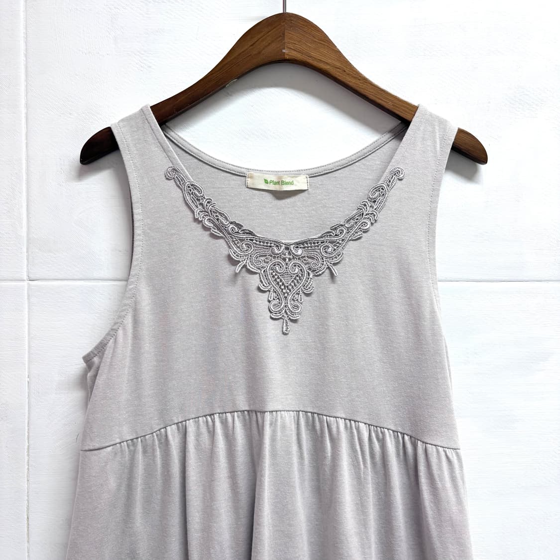 퍼플 그레이 코튼 레이스 캉캉 모리 쉬폰원피스  상품이미지2