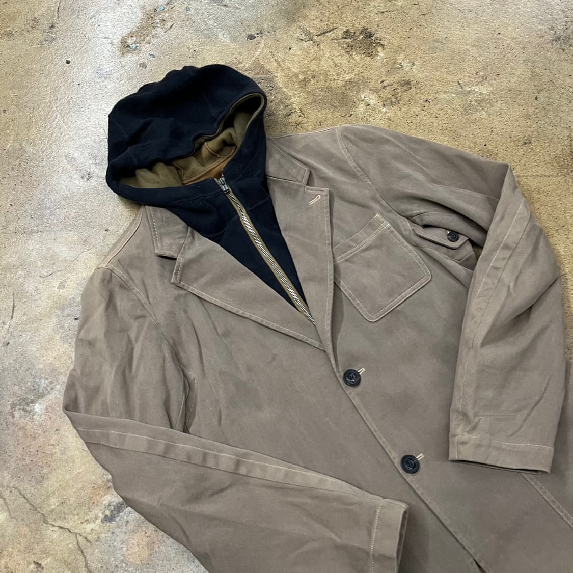 [정품/100] cp 컴퍼니 레이어드 코트 후드집업 세트 b8 상품이미지1