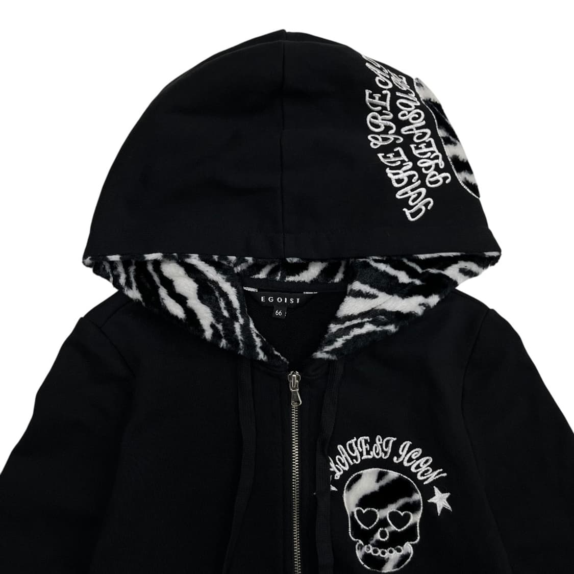 에고이스트 y2k 스컬 펑크맛 블랙 후드집업 66 상품이미지4