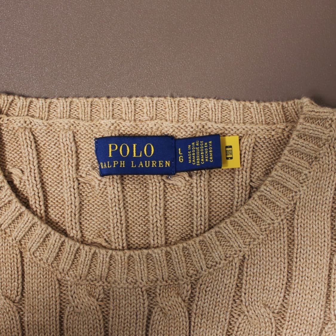 Polo 폴로 랄프로렌 QR신형 베이지 케이블 니트  상품이미지4