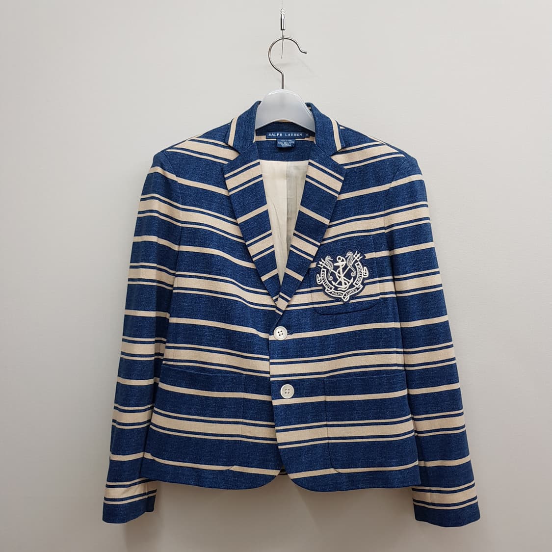 랄프로렌 스트라이프 코튼 블레이저 자켓 6사이즈 상품이미지2