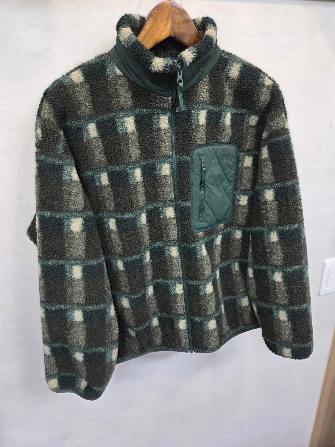 유니클로 jw 앤더슨 윈드블럭 체크 플리스 자켓 L 상품이미지6