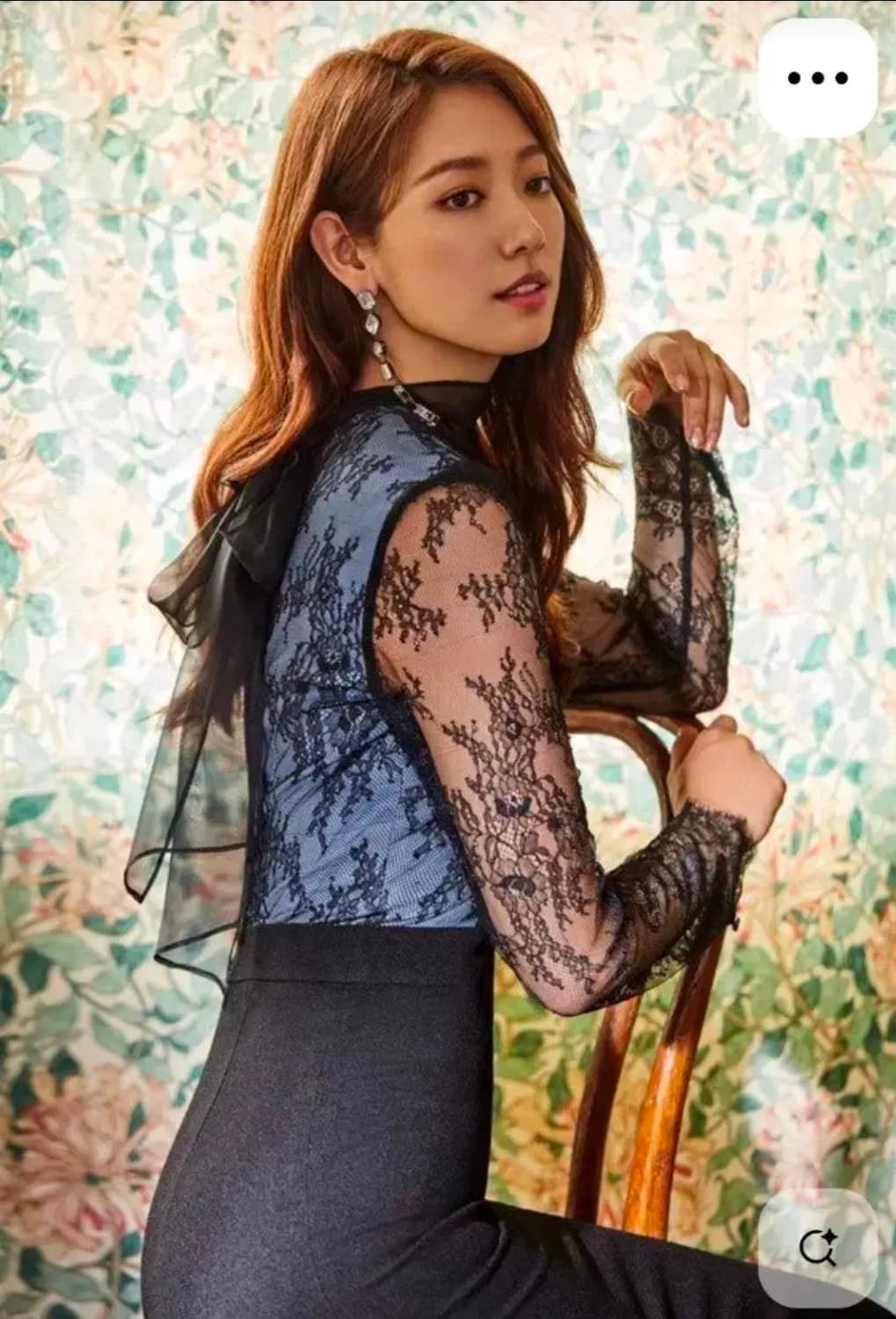 [MOJO.S.PHINE] 모조에스핀 블루 레이스 시스루 리본 원피스 상품이미지1