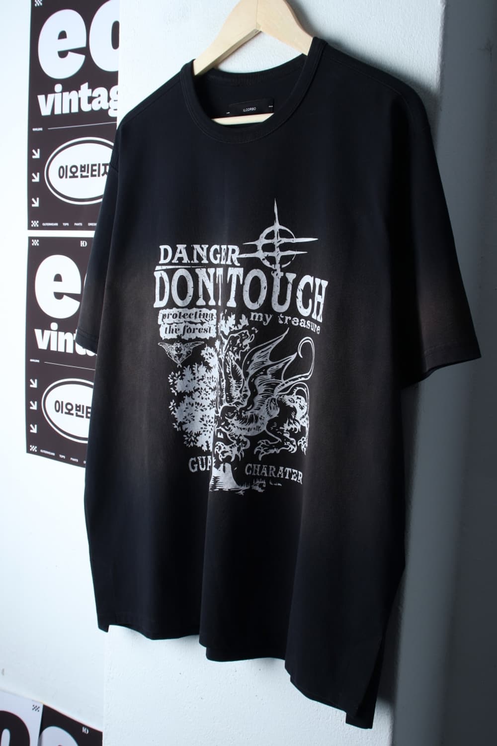 (L-XL) 일꼬르소 반팔 티셔츠 나염프린팅 블랙 올드스쿨-H32464 상품이미지1