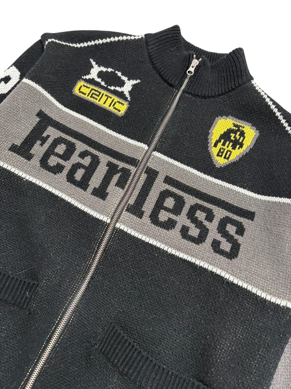 크리틱 피어리스 레이싱 집업 니트 블랙 상품이미지6