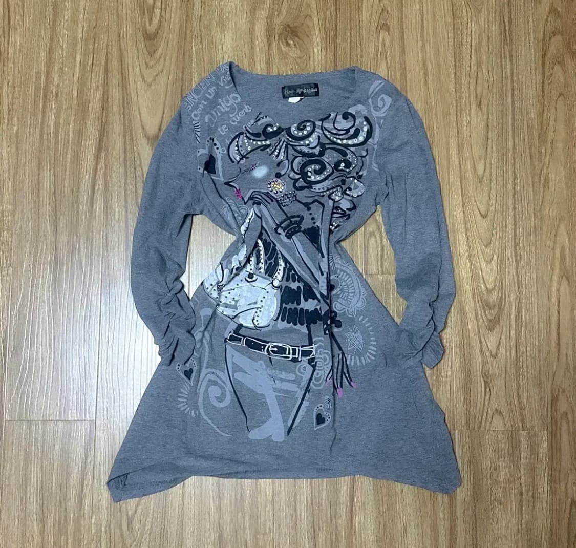 빈티지 와투케 티셔츠 원피스 오네갸루 로걀 라떼 오리엔탈 긱시크 고딕 상품이미지1