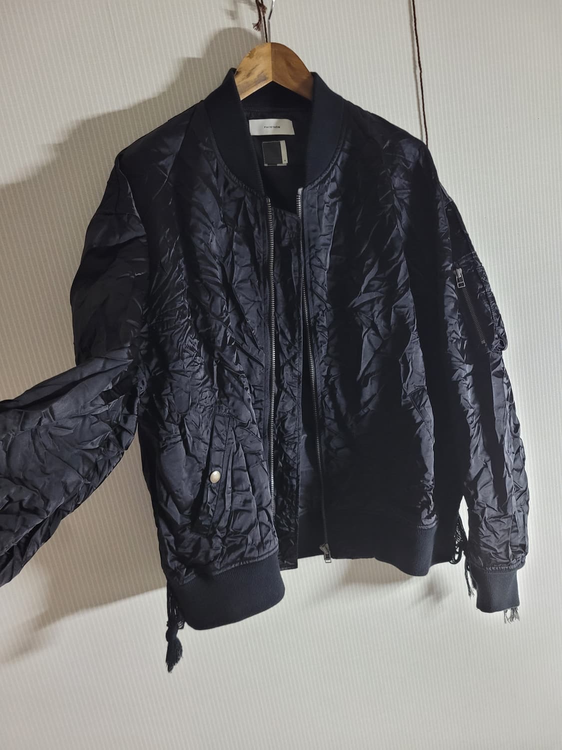 파세타즘 주름가공 봄버 자켓 상품이미지3