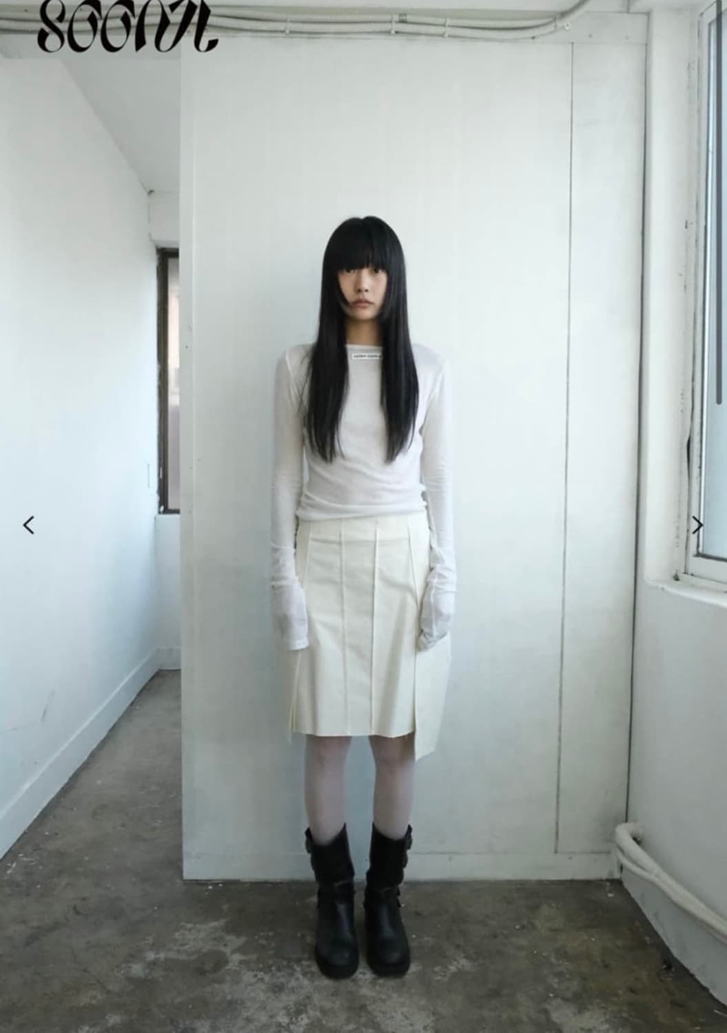 Soonji wing skirt in ivory 상품이미지1