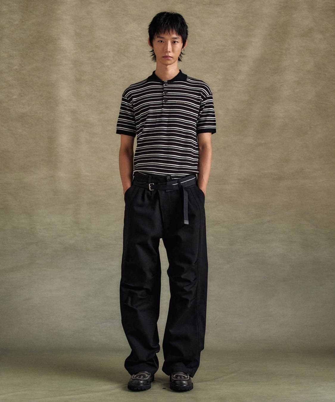 앤더슨벨 스트라이프 폴로 스웨터 상품이미지2