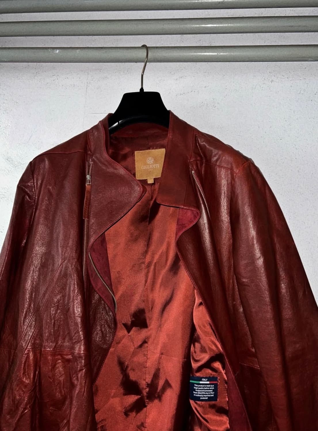 Italy high neck leather coat 상품이미지3