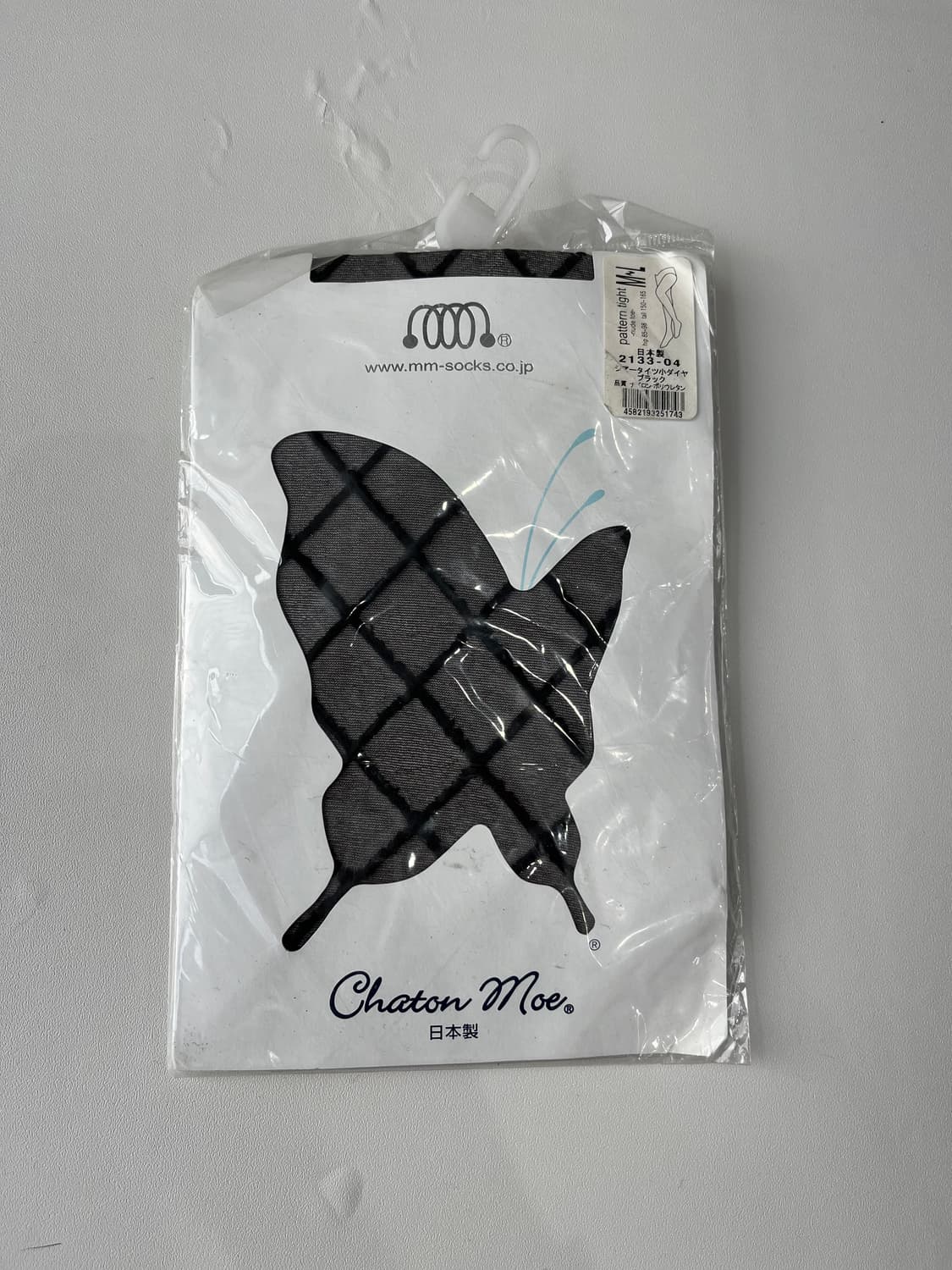 일본산 Chaton Moe 빅체크 패턴 스타킹 상품이미지6