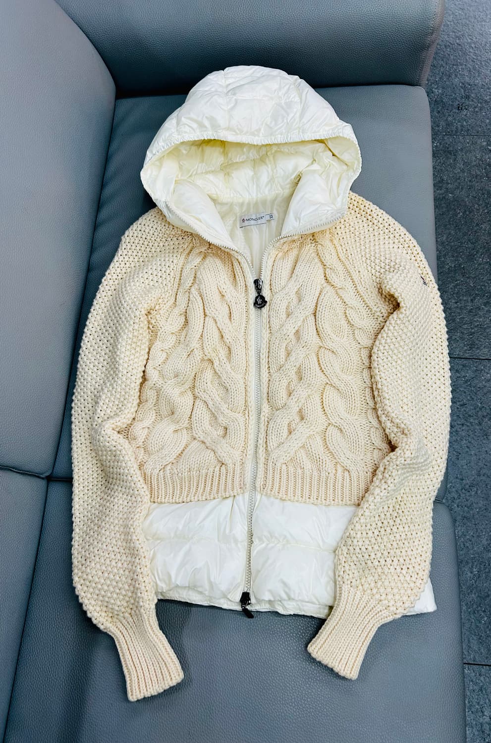 몽클레어 니트 구스다운 후드 집업(XS) 상품이미지2