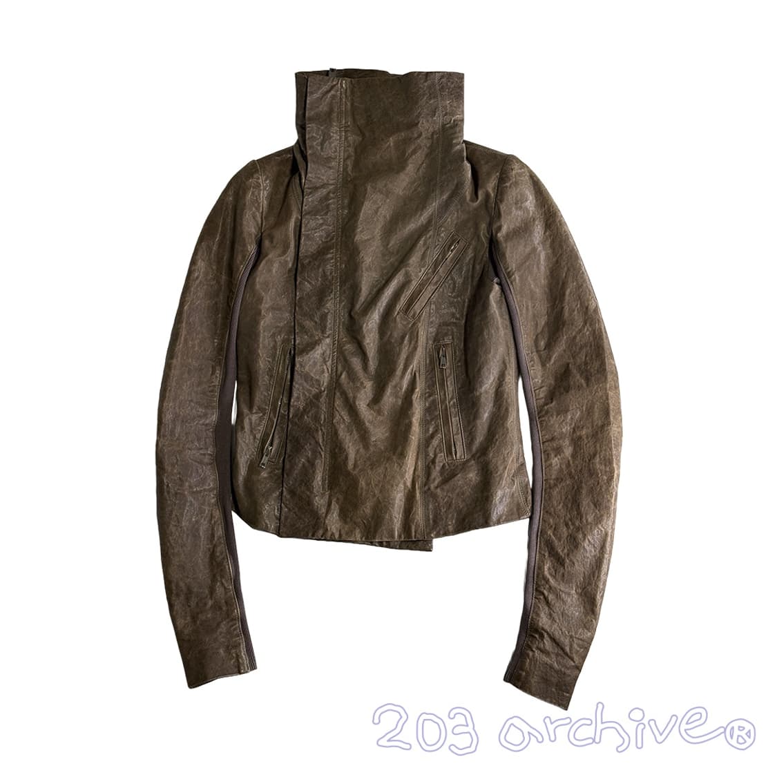 릭오웬스 여성 하이넥 램스킨 자켓 상품이미지1