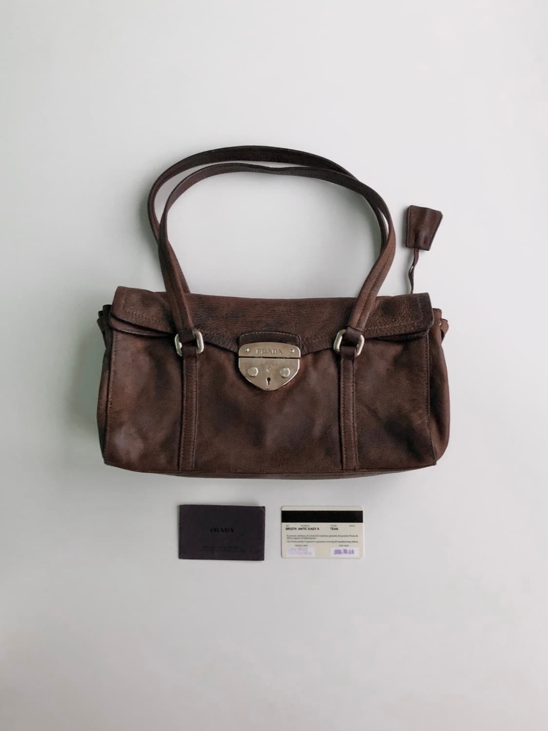 프라다 브라운 레더 숄더백 토트백 상품이미지1