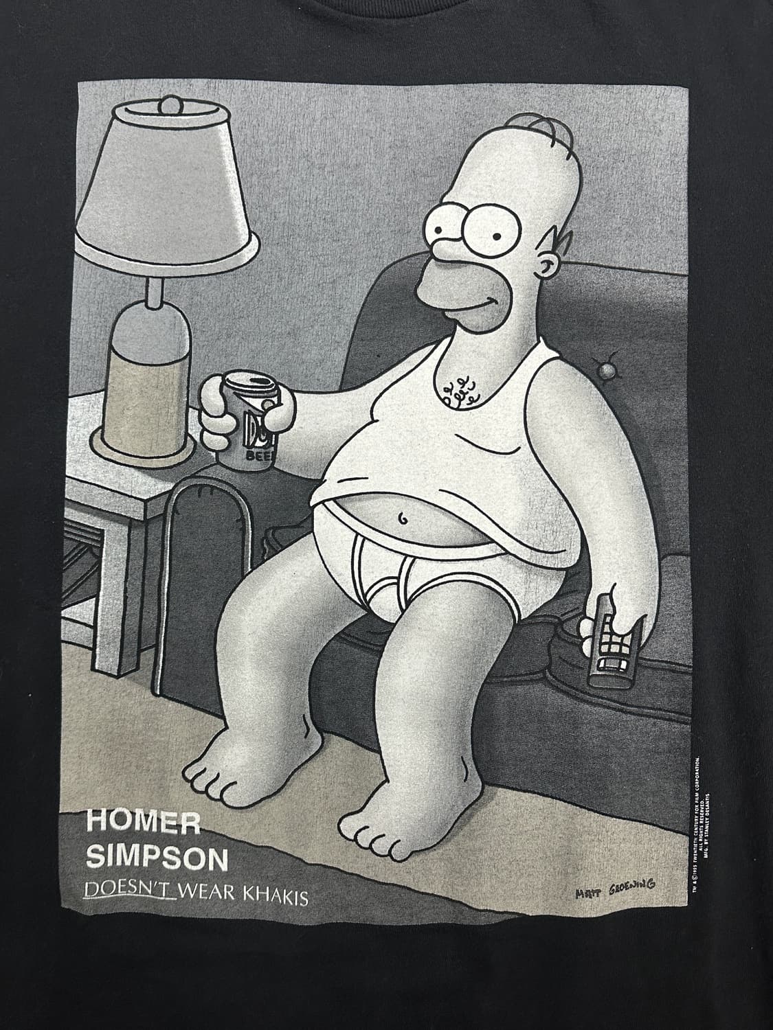 1995' 호머심슨 카툰 티셔츠 XL 상품이미지3