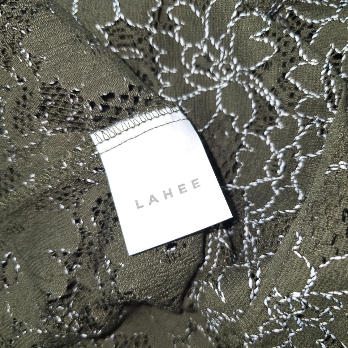 카키색 레이스 블라우스 빅카라 긴팔 상품이미지7