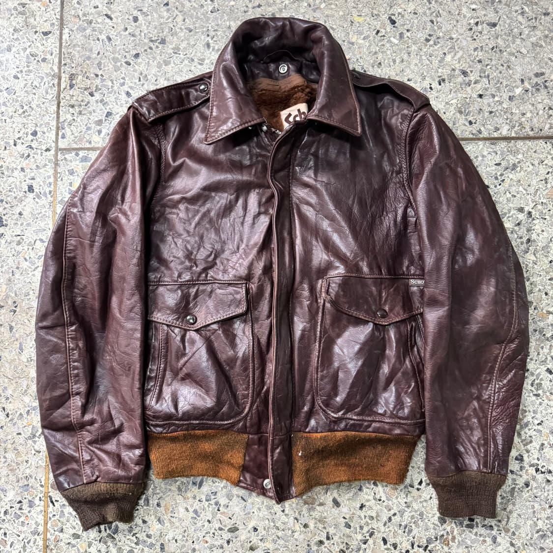 [M~L] 80s Schott 쇼트 G-1 레더 자켓 상품이미지1