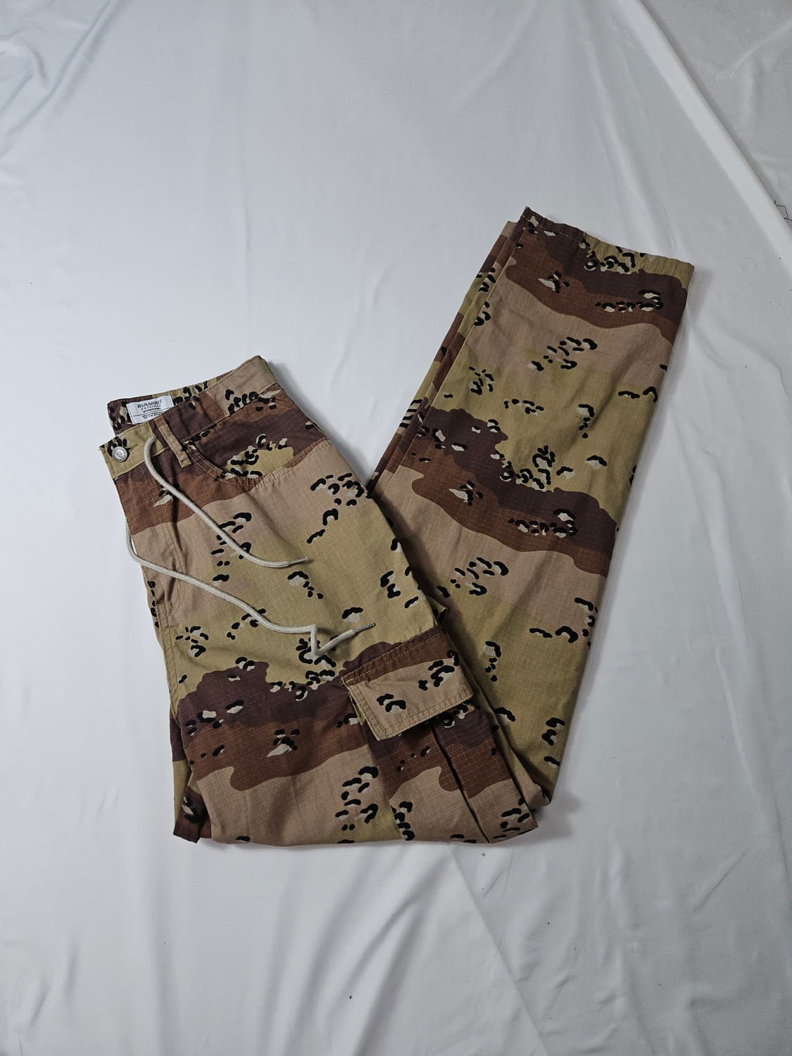 비에스래빗 카고 루즈핏 카모팬츠 스트링 코튼 워크 L 상품이미지1