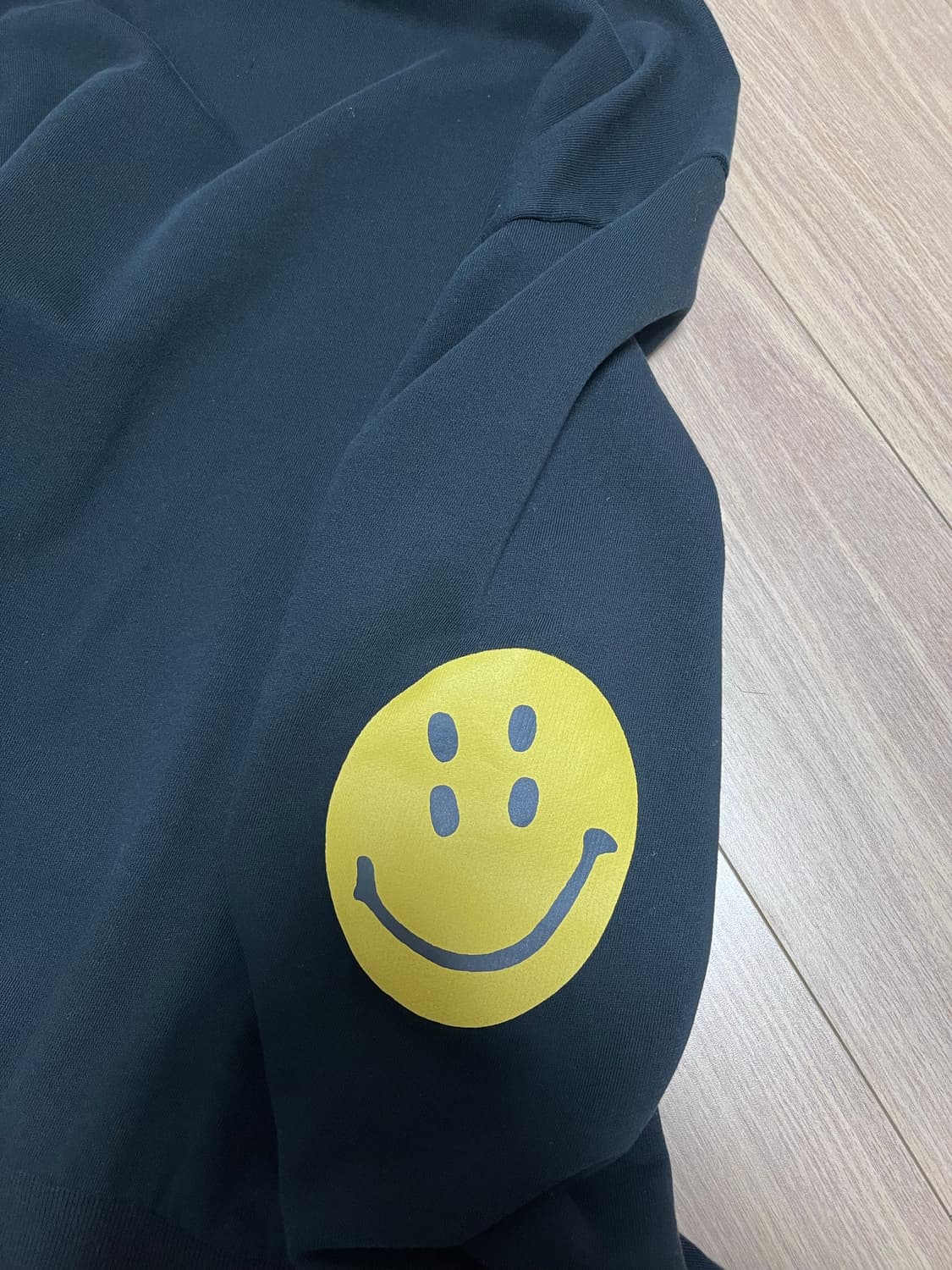 캐피탈 에코 플리스 크루넥 스웨트셔츠 레인보위 패치 블랙 3사이즈 상품이미지5